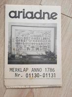 Borduurpatroon merklap anno 1786 Ariadne, Hobby en Vrije tijd, Handborduren, Patroon, Gebruikt, Ophalen of Verzenden
