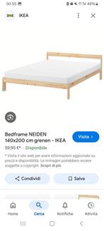 Ikea bed Neiden in red, Ophalen, Tweepersoons, 140 cm, Zo goed als nieuw
