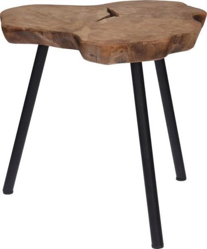 Bijzettafel Teakhout H&S Collection 55 x 55 x 45 cm, Huis en Inrichting, Tafels | Bijzettafels, Nieuw, Overige vormen, 45 tot 60 cm