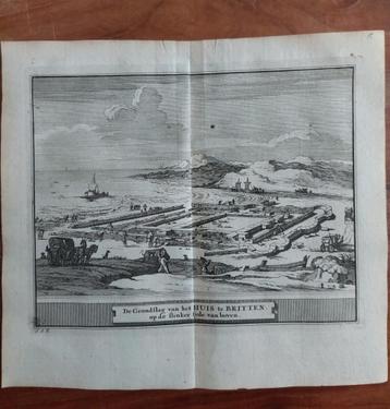 15 Huis te Britten bij Katwijk  -    Gravure uit 1736 beschikbaar voor biedingen
