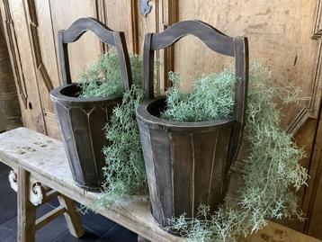 NIEUW gave houten emmer emmers met hengsel beschikbaar voor biedingen