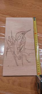 Leuk origineel cadeau  ijsvogel.gebrand op.hout., Ophalen of Verzenden, Zo goed als nieuw