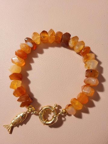 Armband Oranje natuursteen  beschikbaar voor biedingen