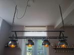 Stoere industriële lamp met 4 metalen kappen., Huis en Inrichting, Lampen | Hanglampen, Ophalen, Zo goed als nieuw, Metaal, Minder dan 50 cm