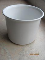 NIEUWSTAAT glans WIT cilinder RONDE keramiek BLOEMPOT ø 20.5, Rond, Zo goed als nieuw, Aardewerk, Tuin