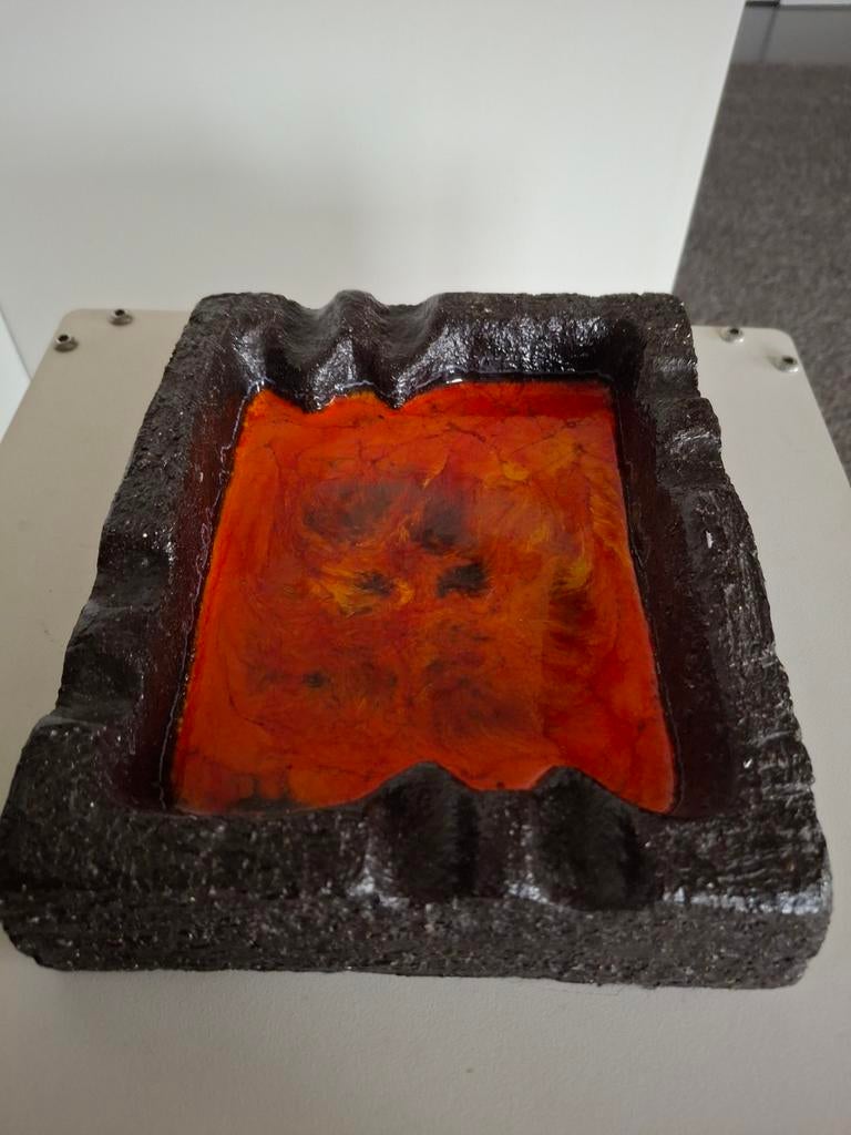 Fat Lava West Germany Asbak Oranje, Ophalen of Verzenden, Zo goed als nieuw, Bruin, Overige materialen