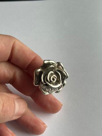 Grote 925 zilveren zware roos ring