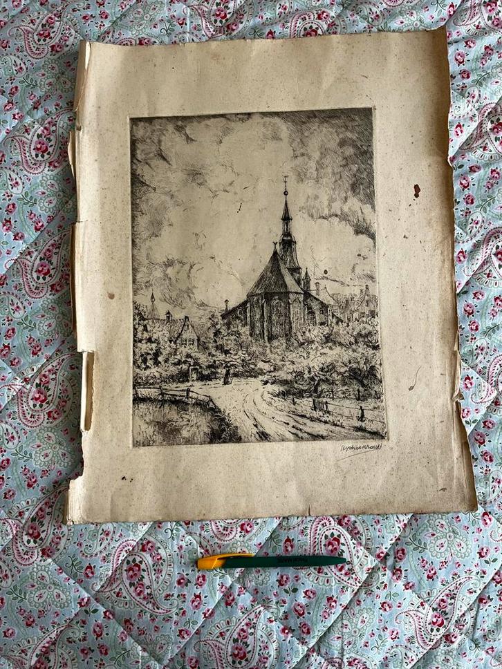 10 Etsen van Barend Johan Stronkhorst, Antiek en Kunst, Kunst | Etsen en Gravures, Ophalen