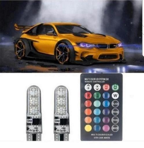 2 x RGB Led-lampen + 1 x Afstandsbediening €7,95, Auto diversen, Auto-accessoires, Ophalen of Verzenden