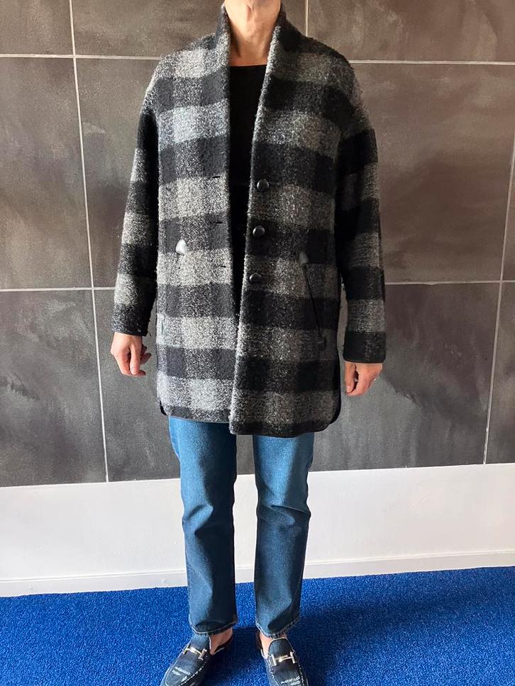 Isabel Marant Étoile wollen jas in grijze ruit, Kleding | Dames, Jassen | Winter, Gedragen, Grijs, Ophalen of Verzenden