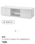 Tv meubel | Hoogglans Wit | BYÅS | Z.G.A.N., 150 tot 200 cm, Minder dan 100 cm, 25 tot 50 cm, Zo goed als nieuw
