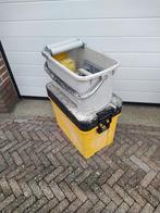 Gereedschapkist met inhoud en sponsbak (GEEL), Ophalen, Gebruikt