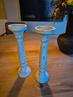 Houten Kandelaars - Set van 2, Huis en Inrichting, Woonaccessoires | Kandelaars en Kaarsen, Ophalen