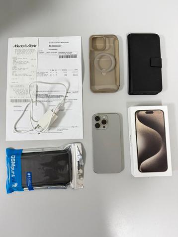 Apple iPhone 15 Pro Max 256GB zilver ALS NIEUW +hoesje lader beschikbaar voor biedingen