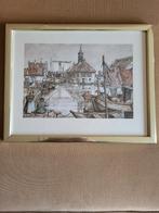 Anton Pieck/ ingelijste afbeelding van Hindelopen., Antiek en Kunst, Ophalen of Verzenden