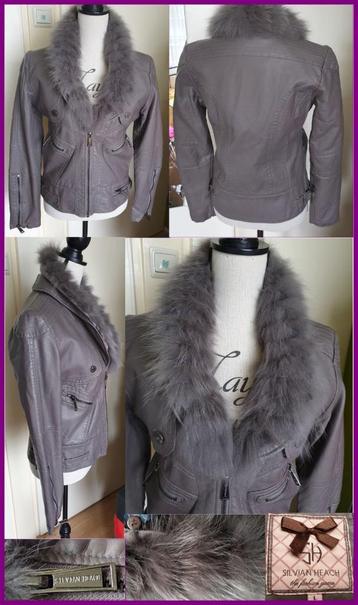 SILVIAN HEACH grijs/taupe (tussen) jas maat L-> 36/38 beschikbaar voor biedingen