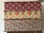 Oude rode/roze stoffen doos, Brocante handschoenendoos, Ophalen of Verzenden
