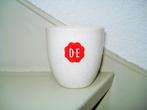 1 DE - Douwe Egberts - wit koffiekopje - koffiemok - spikkel, Huis en Inrichting, Keuken | Servies, Ophalen of Verzenden, Zo goed als nieuw