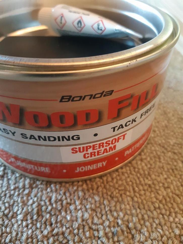 Bonda Wood Fill super soft cream 2k, 200 gram, kleurloos, Doe-het-zelf en Verbouw, Verf, Beits en Lak, Nieuw, Wit, Ophalen of Verzenden