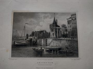 A 016 / Amsterdam Schreijershoektoren Staalgravure 1860 beschikbaar voor biedingen