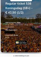 2 tickets 538 koningsdag, Twee personen