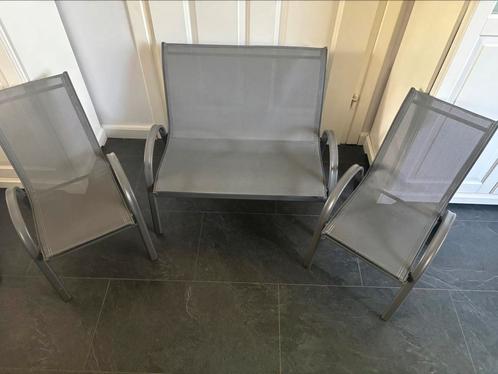 Tuinset voor kinderen, bank en 2 stoelen, kindertuinstoel, Tuin en Terras, Tuinstoelen, Gebruikt, Aluminium, Ophalen
