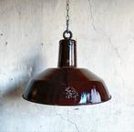 Vintage industriële bruine emaille hanglampen Sovjet-Unie, Ophalen of Verzenden, Zo goed als nieuw, Minder dan 50 cm