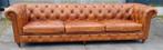 XXL Chesterfield Kingsize cognac bank + BEZORGING GRATIS, Chesterfield, Nieuw, Ophalen of Verzenden, Rechte bank