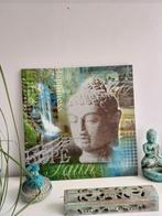 Vierkant Boeddha schilderij – Canvas – 49,5 x 49,5 cm, Ophalen of Verzenden