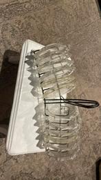 Glazen Onderzetters met Houder, Overige materialen, Gebruikt, Wit, Ophalen of Verzenden