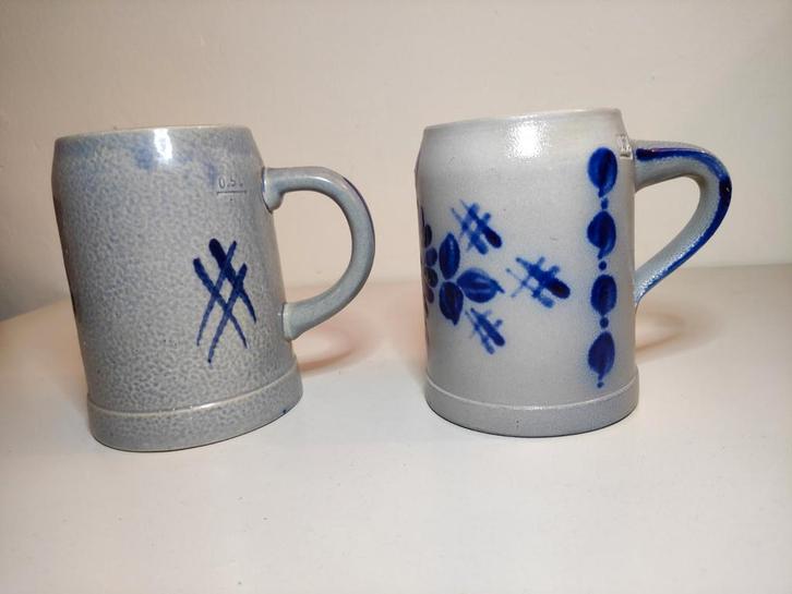 Twee Vintage Bierpullen van Aardewerk, Antiek en Kunst, Antiek | Keramiek en Aardewerk, Ophalen of Verzenden