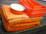retro Oranje plaid / tafellaken / messenbak / schaaltjes, Ophalen, Huis en Inrichting