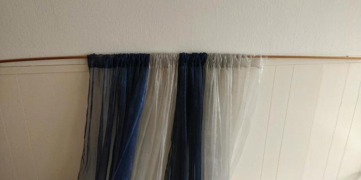 Goedkope Gordijnen + Stok, Huis en Inrichting, Stoffering | Gordijnen en Lamellen, Ophalen of Verzenden