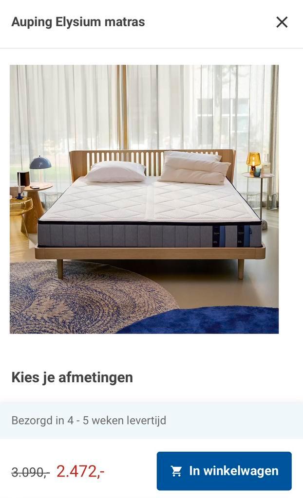 Auping Elysium Medium body type x 160 x 200 cm, Huis en Inrichting, Slaapkamer | Matrassen en Bedbodems, Zo goed als nieuw, 160 cm