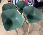 Eetkamerstoelen met groene kuip (4 stuks), Gebruikt, Overige kleuren, Vier, Ophalen