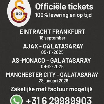  GALATASARAY OFFICIËLE TICKETS – BEPERKT BESCHIKBAAR 


 beschikbaar voor biedingen