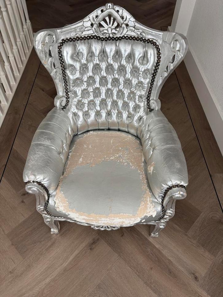 Barok Kinderfauteuil - Opknapper, Huis en Inrichting, Fauteuils, Gebruikt, Hout, 50 tot 75 cm, Minder dan 75 cm, Ophalen