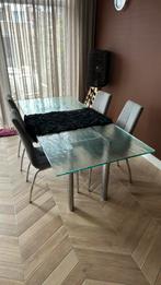 Tafel en  stoelen, 50 tot 100 cm, Glas, 150 tot 200 cm, Modern
