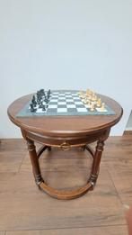 Unieke antieke schaaktafel marmeren schaakbord incl. stukken, Ophalen