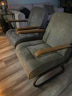 2 mooie fauteuils , één grijs, één groen., Huis en Inrichting, Fauteuils, Ophalen, Zo goed als nieuw, Stof