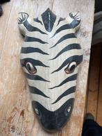 Houten Zebra Hoofd Wanddecoratie, Ophalen of Verzenden