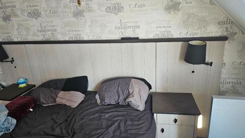 Ledikant met nachtkastjes en commode, Huis en Inrichting, Slaapkamer | Complete slaapkamers, Gebruikt, Tweepersoons, Ophalen