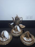 Hutschenreuther barok bladgouden thee en gebakservies, Antiek en Kunst, Ophalen of Verzenden