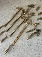 4x vintage antiek raambeslag raamuitzetters met raamboom, Ophalen, Gebruikt, Koper of Messing, Overige typen