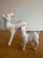 Witte Beeldjes - Set van 2 Herten, Verzamelen, Beelden en Beeldjes, Ophalen, Zo goed als nieuw, Dier