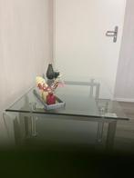 Glazen salontafel, Huis en Inrichting, Tafels | Salontafels, Ophalen, Gebruikt, 100 tot 150 cm, 50 tot 100 cm