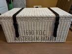 Witte Hutkoffer Rotan Mand VOC Amsterdam Batavia, Huis en Inrichting, Woonaccessoires | Kisten, Ophalen, Zo goed als nieuw, 50 tot 100 cm