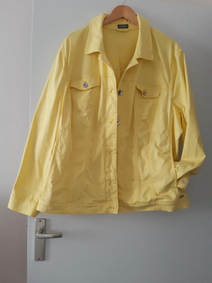 Stretch spijkerjas, Kleding | Dames, Grote Maten, Zo goed als nieuw, Jasje of Colbert, Blauw, Ophalen of Verzenden