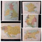 Landkaarten - Duitsland Frankrijk Rusland Engeland - Vintage, Ophalen of Verzenden