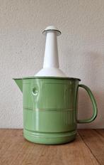Reseda groene melkkoker met goud biezen., Antiek en Kunst, Antiek | Emaille, Ophalen of Verzenden
